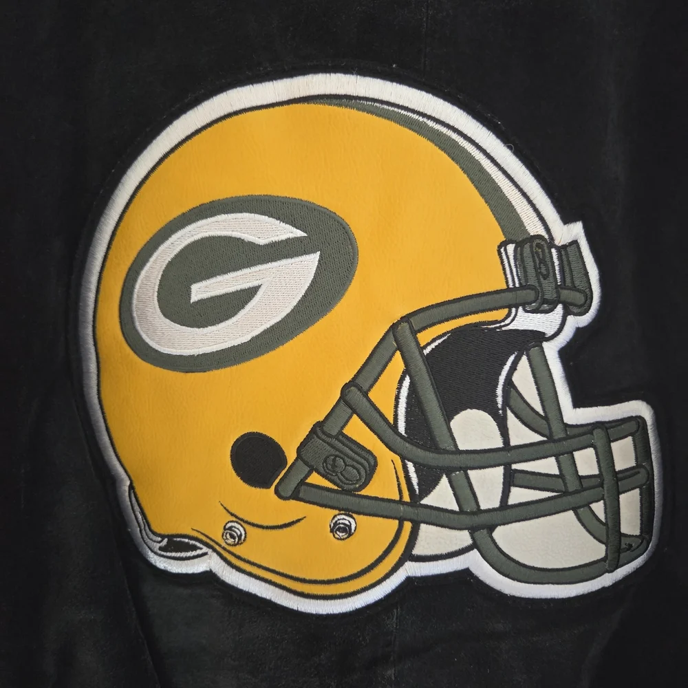 Green Bay Packers Vintage Suede Leather Jacket M - Picture 6 of 15